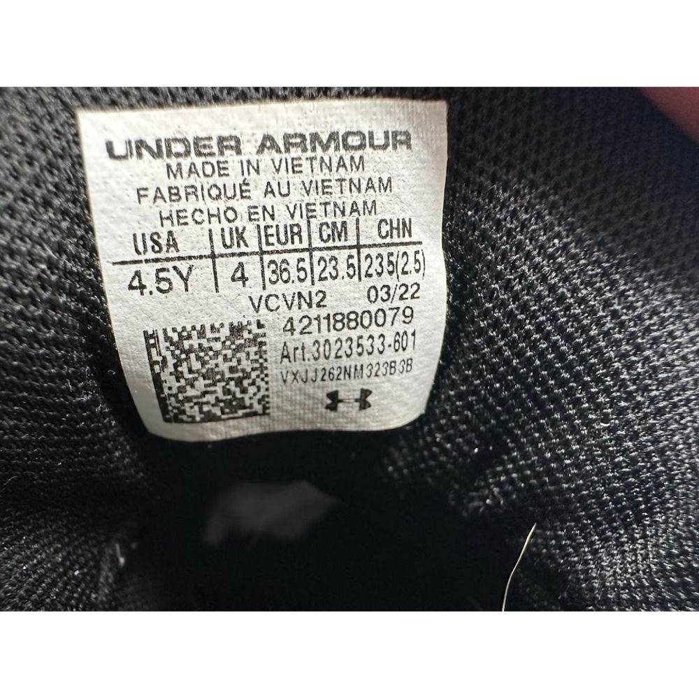 Under Armour Lockdown 6 Red Black Basketball Shoes 3023533-601 Boys 6Y - Picture 7 of 8